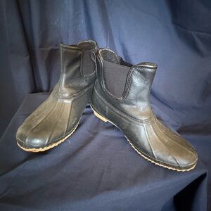 Women's Black Waterproof Chelsea Duck Boots - Winter Rain Footwear